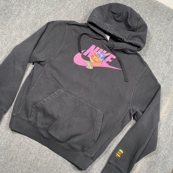 Nike Hoodie Mens Small DN5180-010 Hamburger Graphic Swoosh Pullover Sweatshirt - Picture 1 of 7